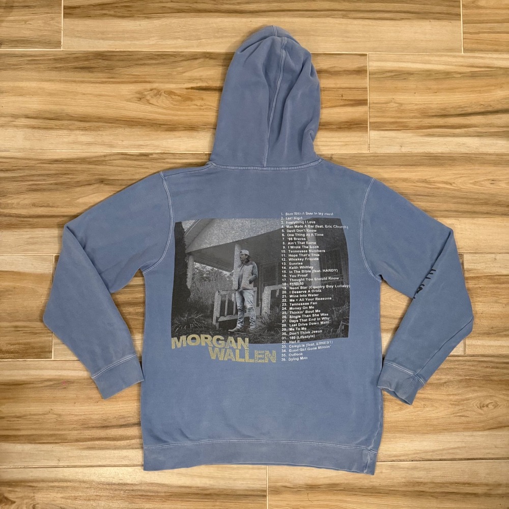 Morgan Wallen One Thing At A Time Blue Tour Hoodie PRM4500C Mens Large